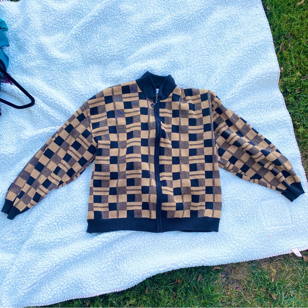 Checkered Black and Tan Jacket